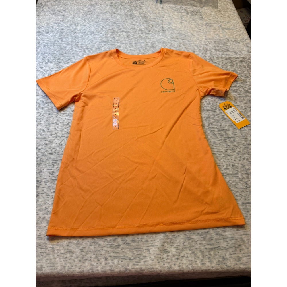 Carhartt‎ Kids Force Sun Defender Orange Short Sleeve T-Shirt M 10-12 NWT